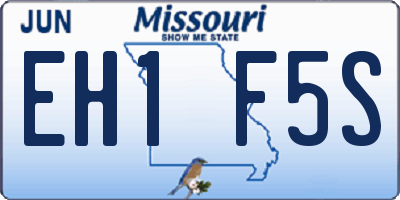 MO license plate EH1F5S