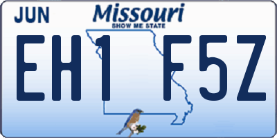 MO license plate EH1F5Z