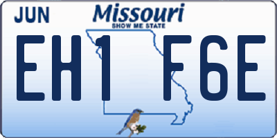 MO license plate EH1F6E