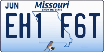 MO license plate EH1F6T