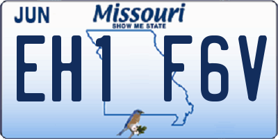 MO license plate EH1F6V