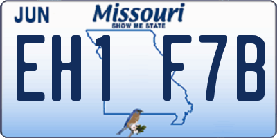 MO license plate EH1F7B
