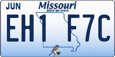MO license plate EH1F7C