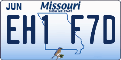 MO license plate EH1F7D