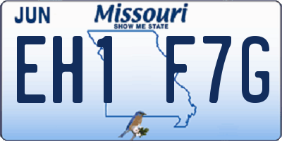 MO license plate EH1F7G