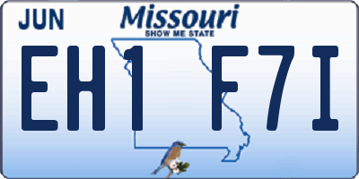MO license plate EH1F7I