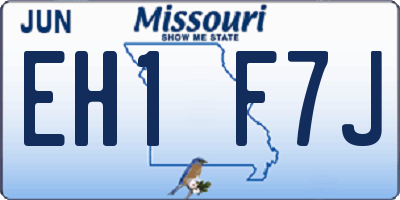 MO license plate EH1F7J