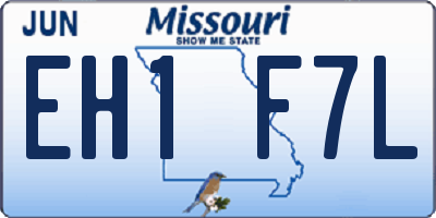 MO license plate EH1F7L