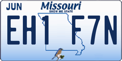 MO license plate EH1F7N