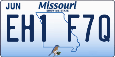 MO license plate EH1F7Q