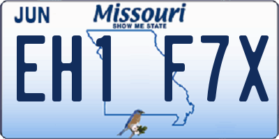 MO license plate EH1F7X