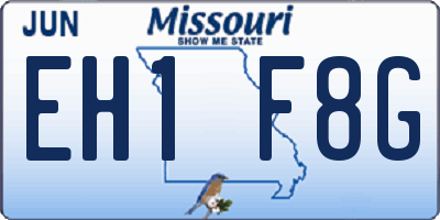 MO license plate EH1F8G