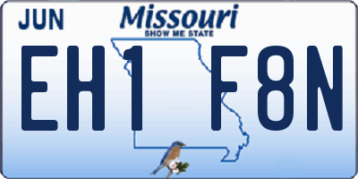 MO license plate EH1F8N