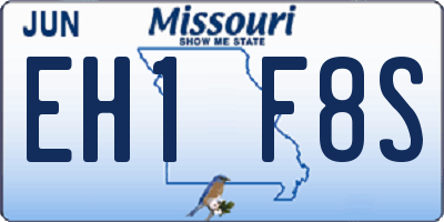 MO license plate EH1F8S