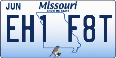 MO license plate EH1F8T