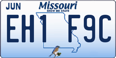 MO license plate EH1F9C