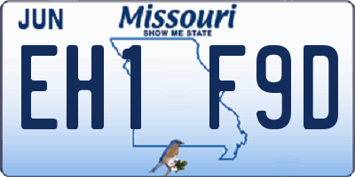 MO license plate EH1F9D