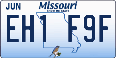 MO license plate EH1F9F