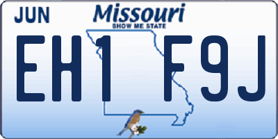 MO license plate EH1F9J