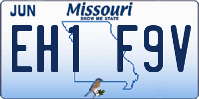 MO license plate EH1F9V