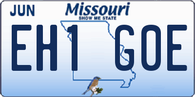MO license plate EH1G0E
