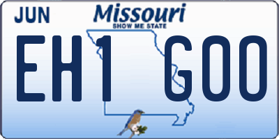 MO license plate EH1G0O