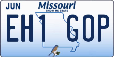 MO license plate EH1G0P