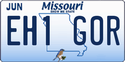 MO license plate EH1G0R