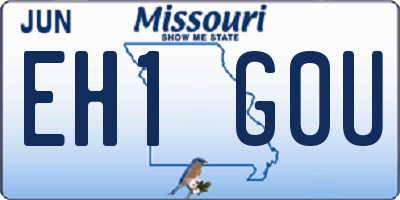 MO license plate EH1G0U