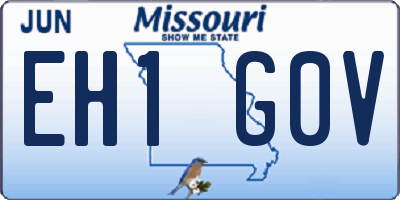 MO license plate EH1G0V