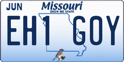 MO license plate EH1G0Y
