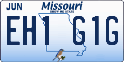 MO license plate EH1G1G