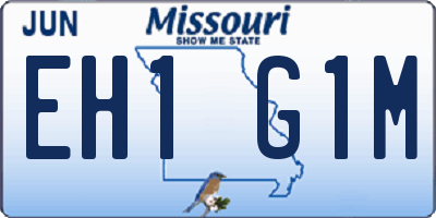 MO license plate EH1G1M