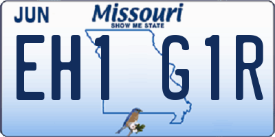 MO license plate EH1G1R