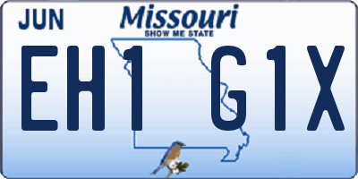 MO license plate EH1G1X