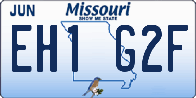MO license plate EH1G2F