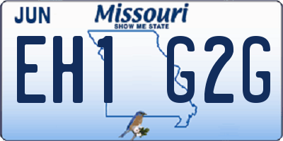 MO license plate EH1G2G