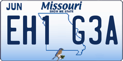 MO license plate EH1G3A