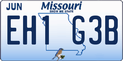 MO license plate EH1G3B