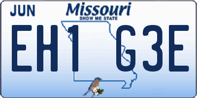 MO license plate EH1G3E