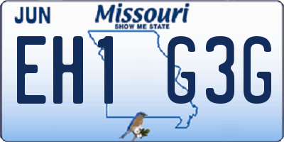 MO license plate EH1G3G