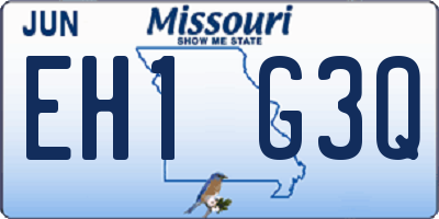 MO license plate EH1G3Q