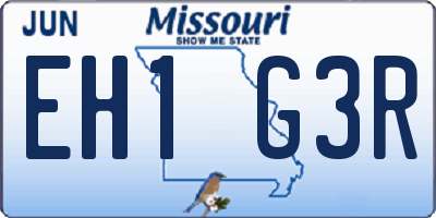 MO license plate EH1G3R