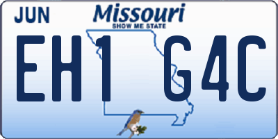 MO license plate EH1G4C