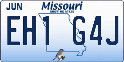MO license plate EH1G4J