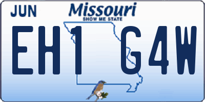 MO license plate EH1G4W