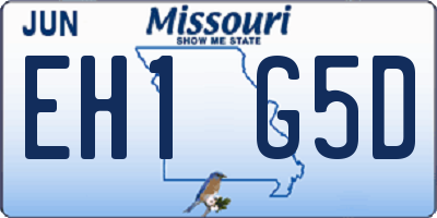 MO license plate EH1G5D