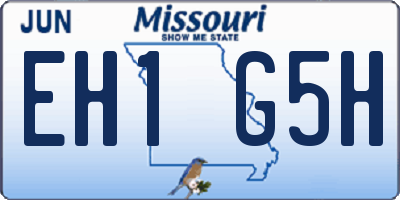 MO license plate EH1G5H