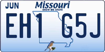 MO license plate EH1G5J