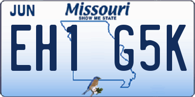 MO license plate EH1G5K